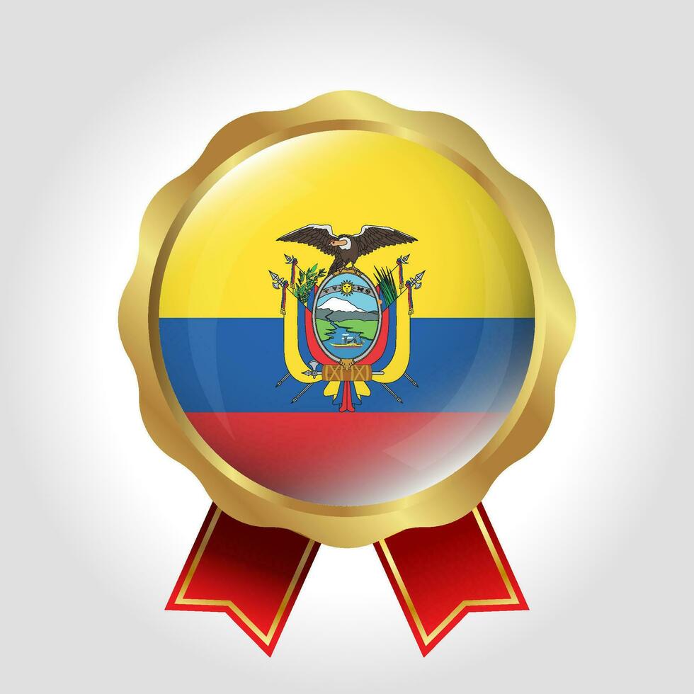 Creative Ecuador Flag Label Vector Design