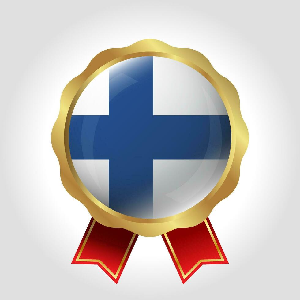 Creative Finland Flag Label Vector Design