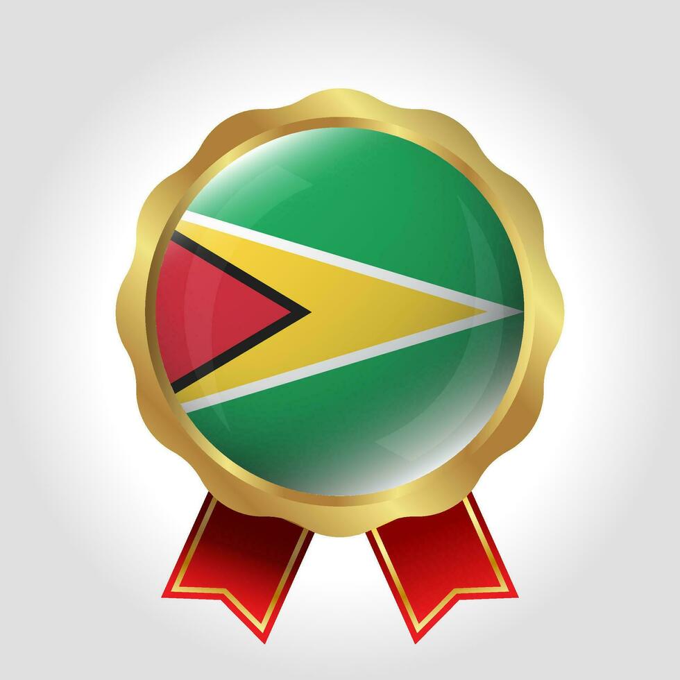 Creative Guyana Flag Label Vector Design