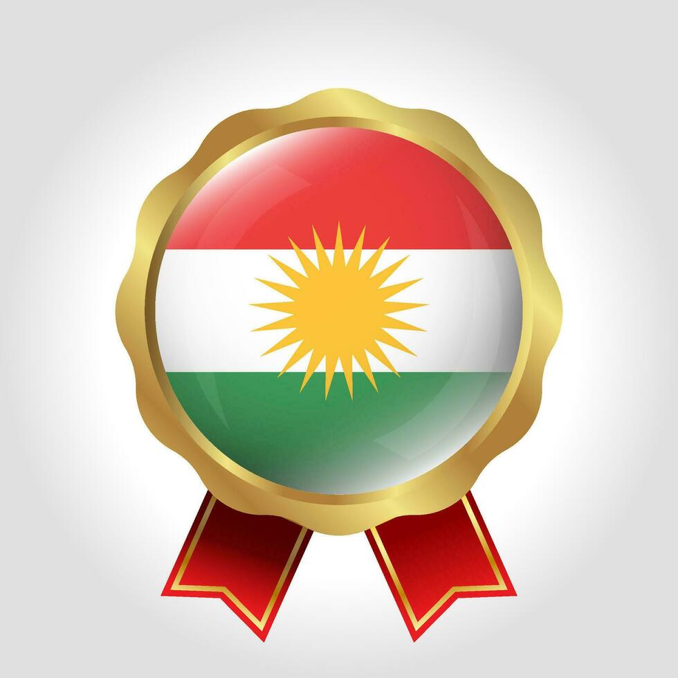 Creative Iraqi Kurdistan Flag Label Vector Design