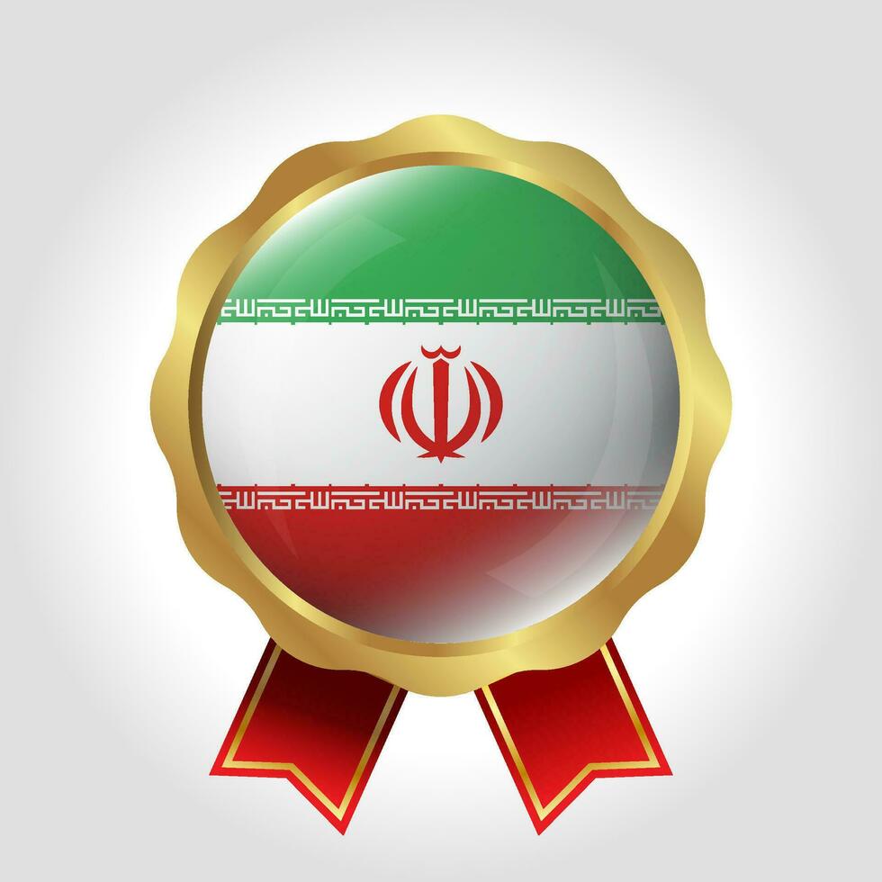 Creative Iran Flag Label Vector Design