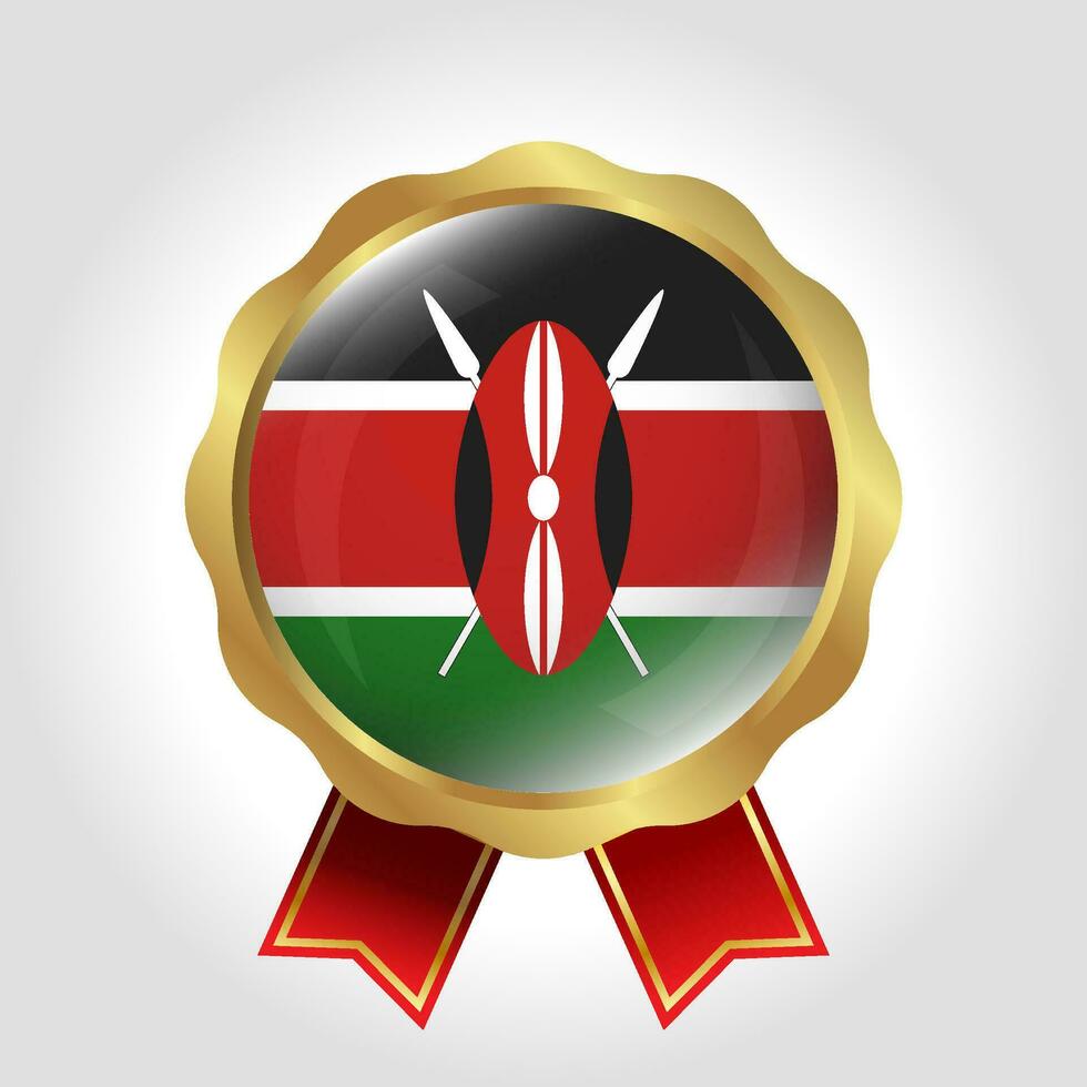 Creative Kenya Flag Label Vector Design