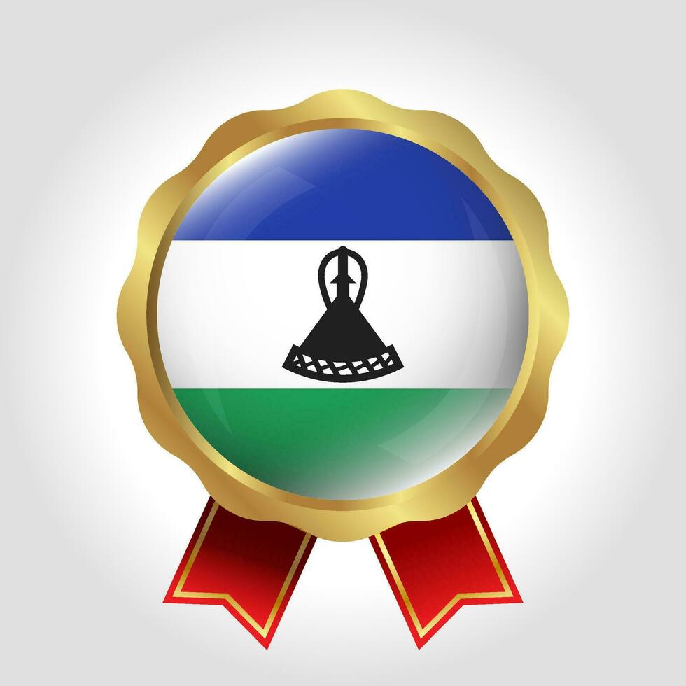 Creative Lesotho Flag Label Vector Design