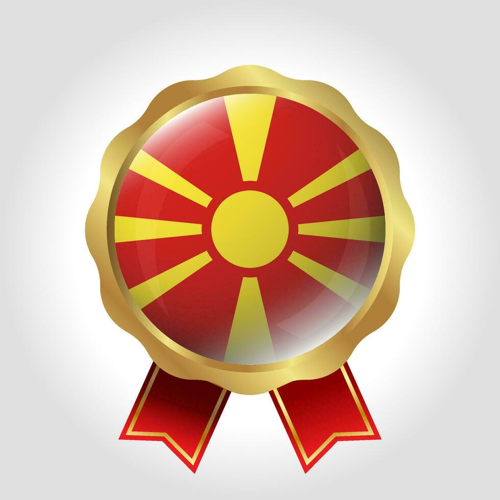 Creative Macedonia Flag Label Vector Design