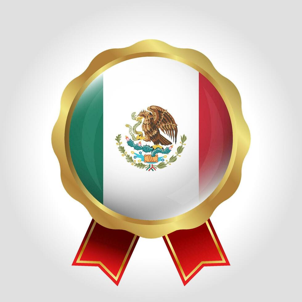 Creative Mexico Flag Label Vector Design