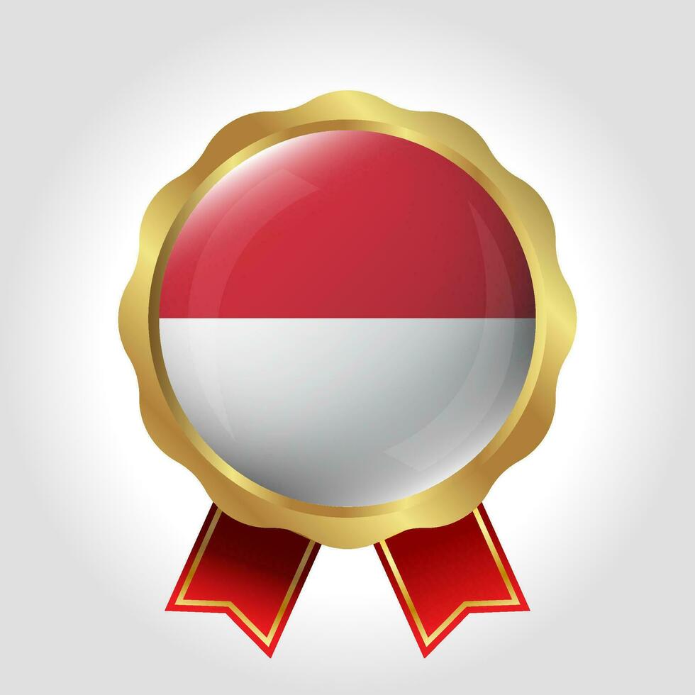 Creative Monaco Flag Label Vector Design