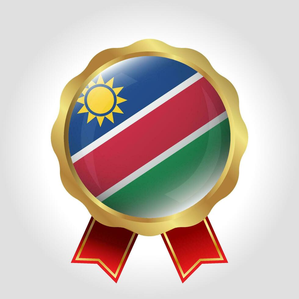 Creative Namibia Flag Label Vector Design