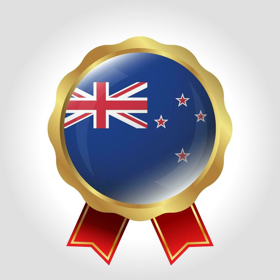 Creative New Zealand Flag Label Vector Design