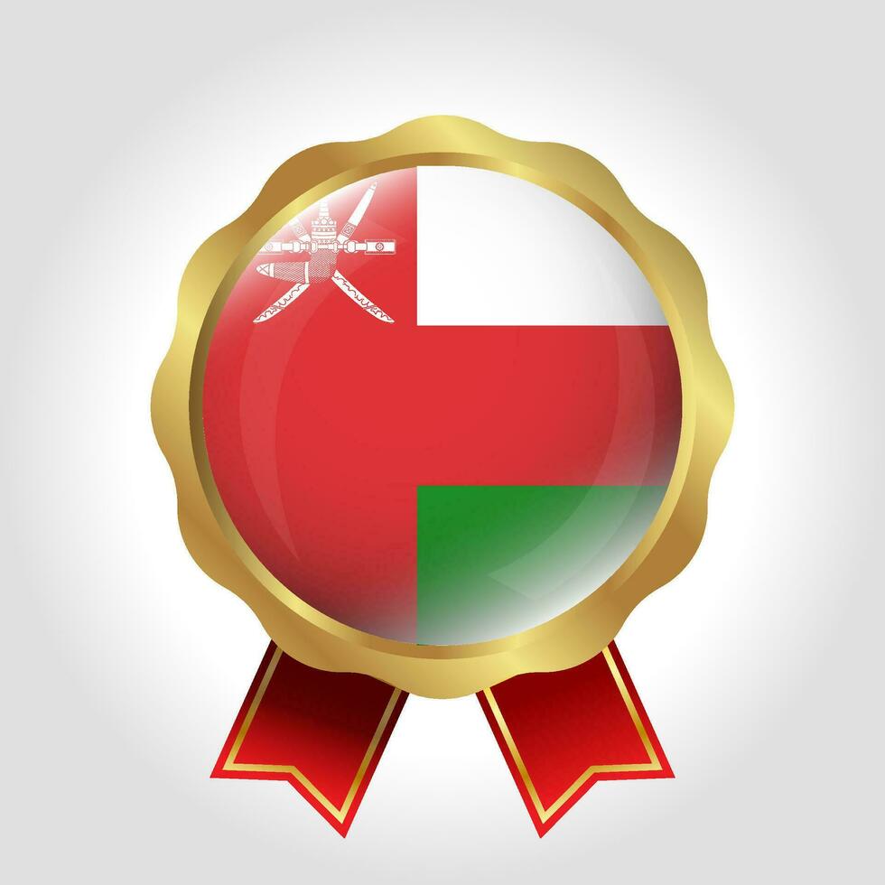 Creative Oman Flag Label Vector Design