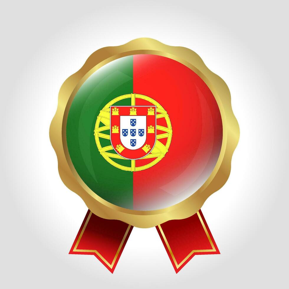 Creative Portugal Flag Label Vector Design