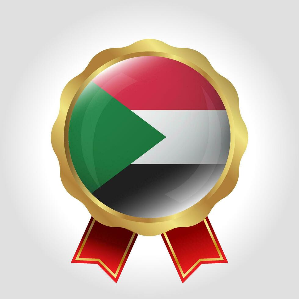 Creative Sudan Flag Label Vector Design