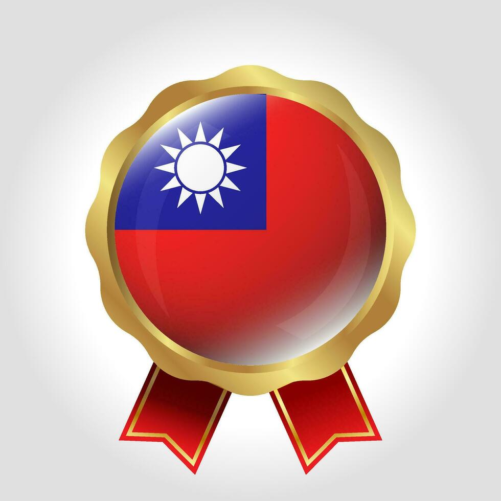 Creative Taiwan Flag Label Vector Design