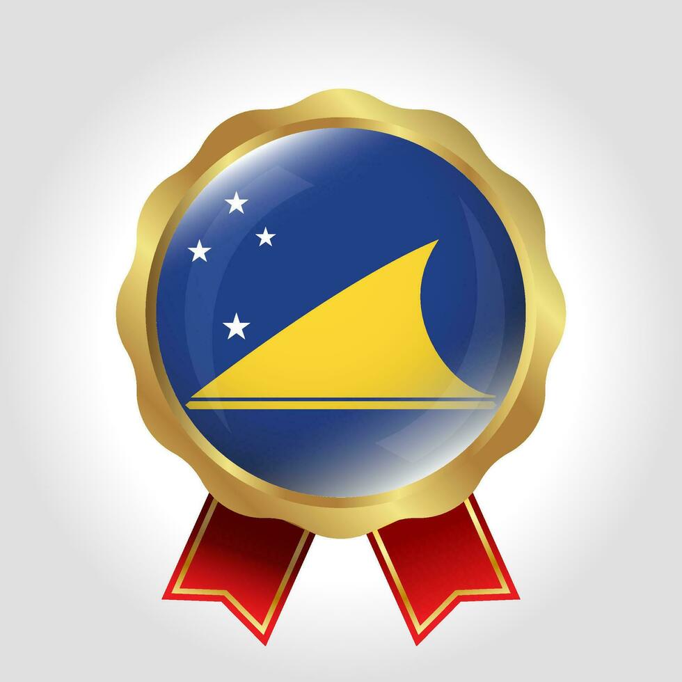Creative Tokelau Flag Label Vector Design