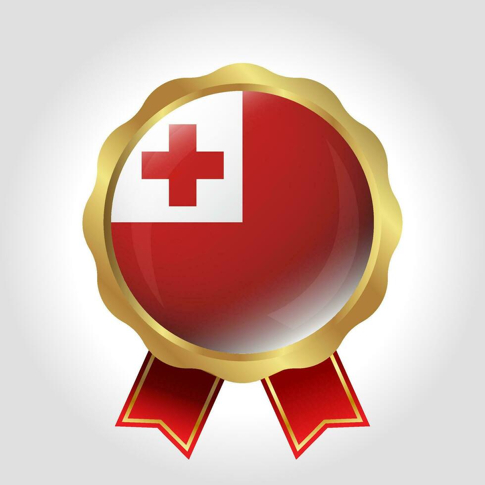 Creative Tonga Flag Label Vector Design