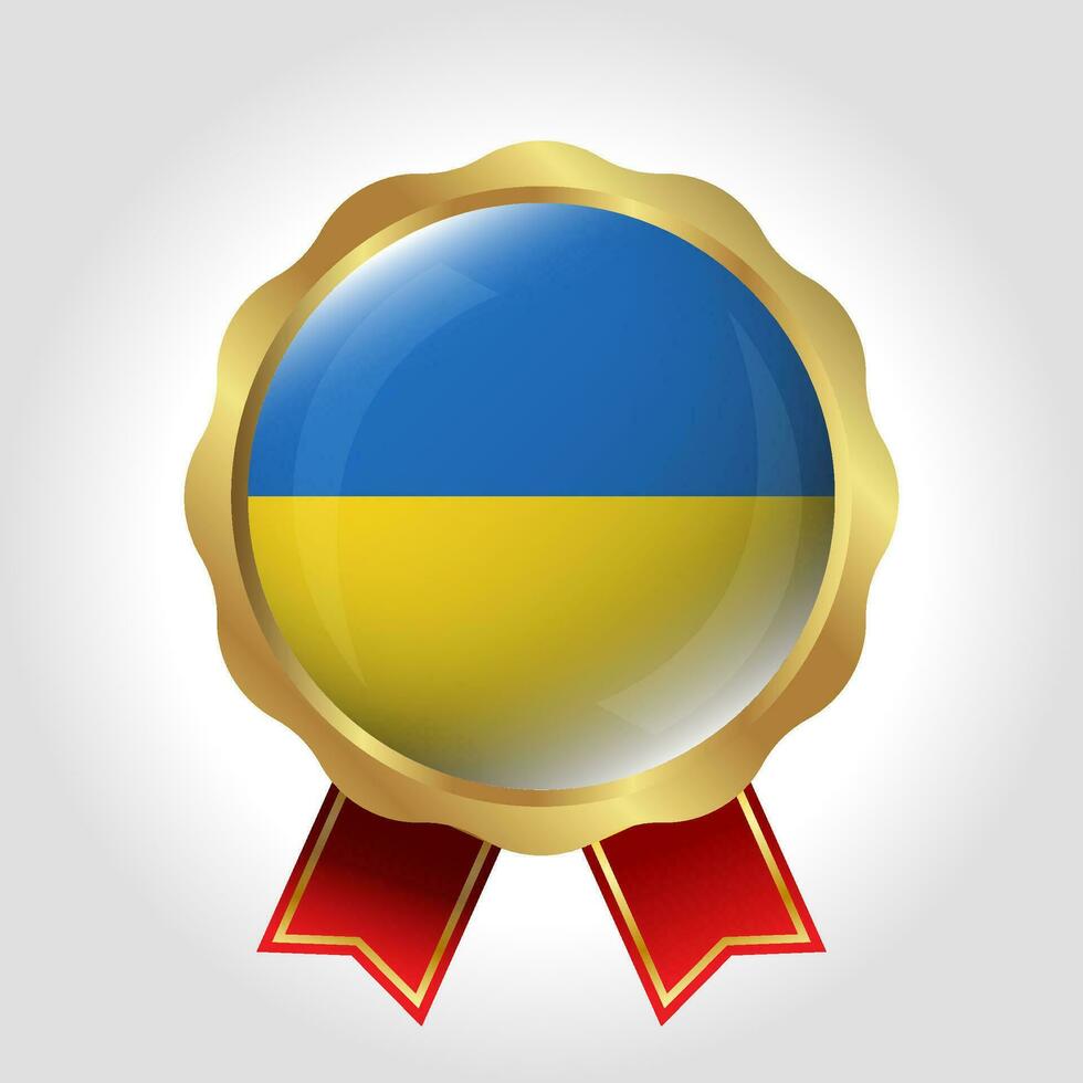 creativo Ucrania bandera etiqueta vector diseño