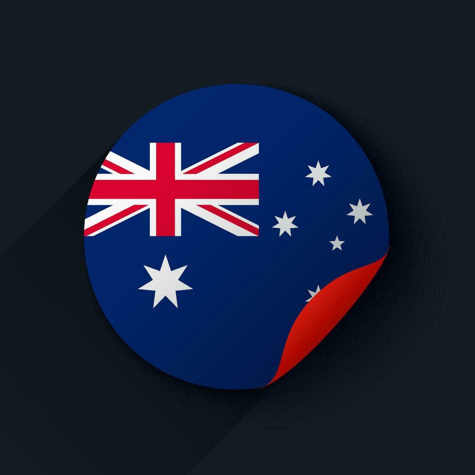 Australia Flag Sticker Vector Illustration