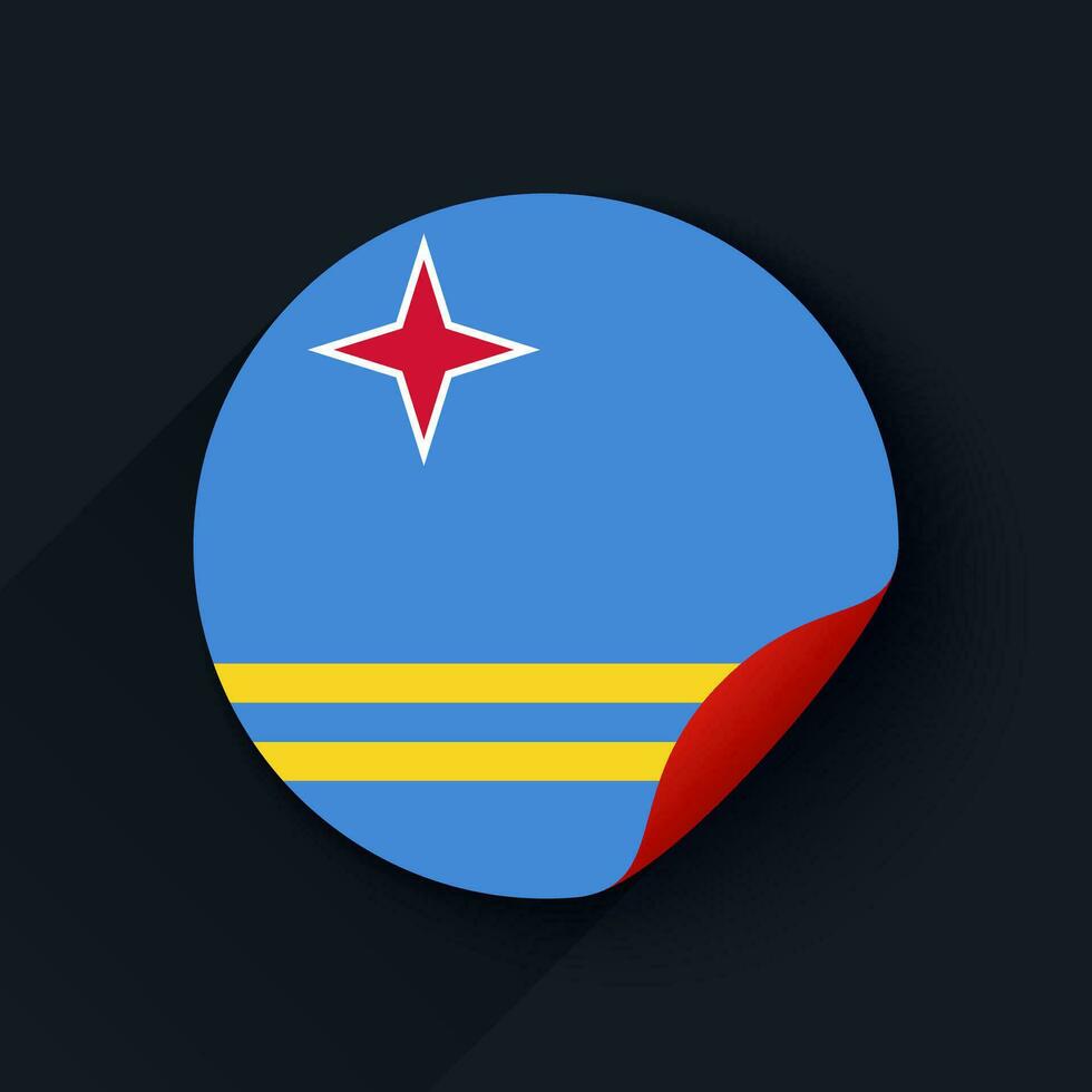 Aruba Flag Sticker Vector Illustration