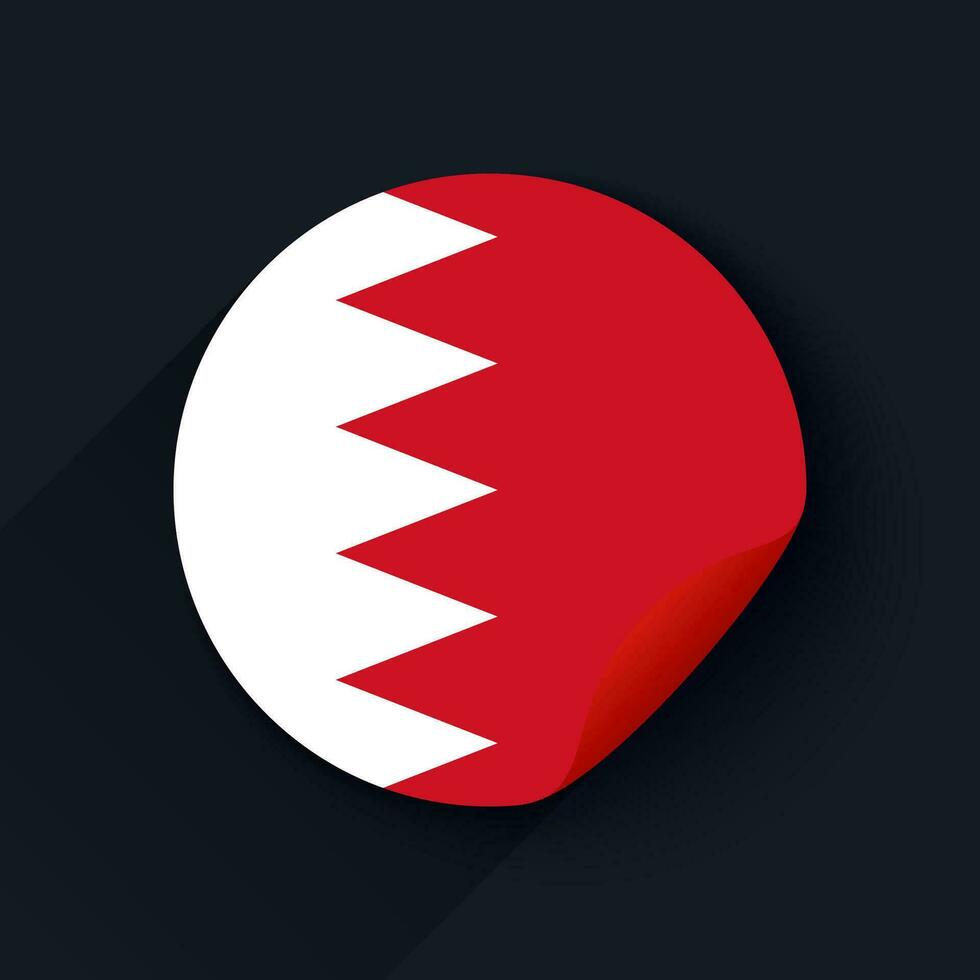 Bahrain Flag Sticker Vector Illustration