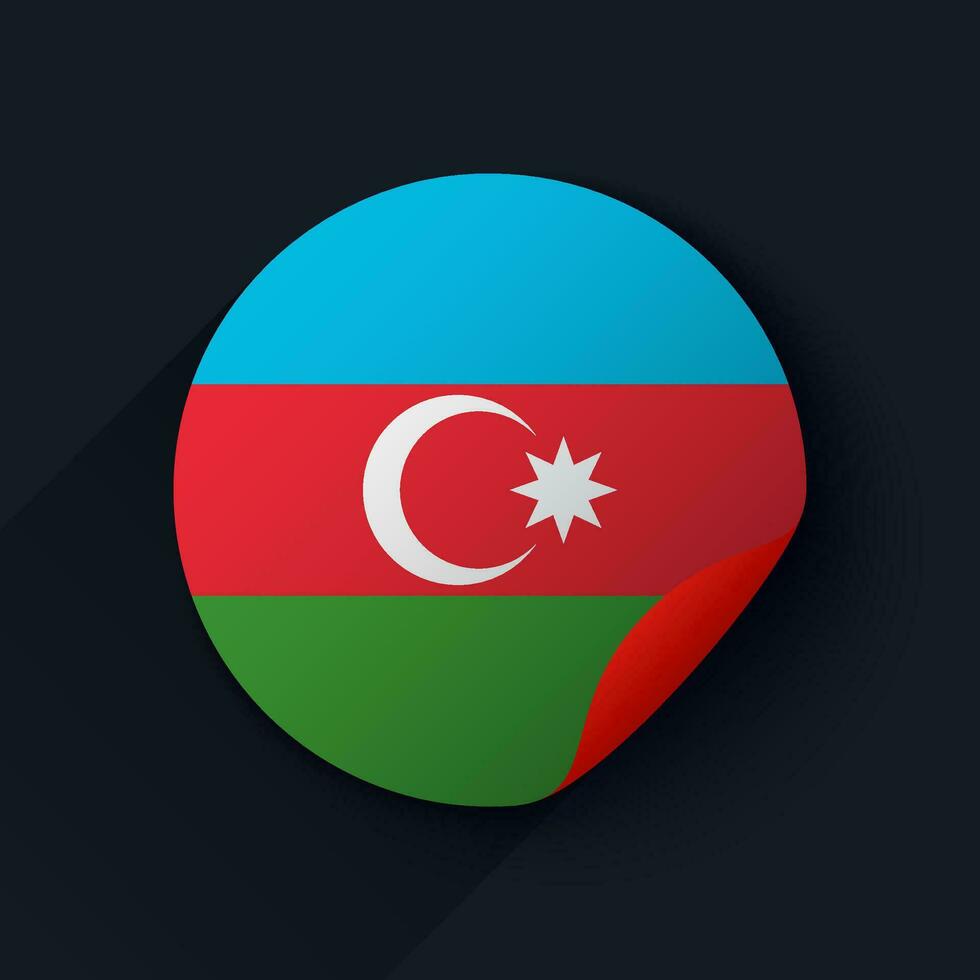 Azerbaijan Flag Sticker Vector Illustration