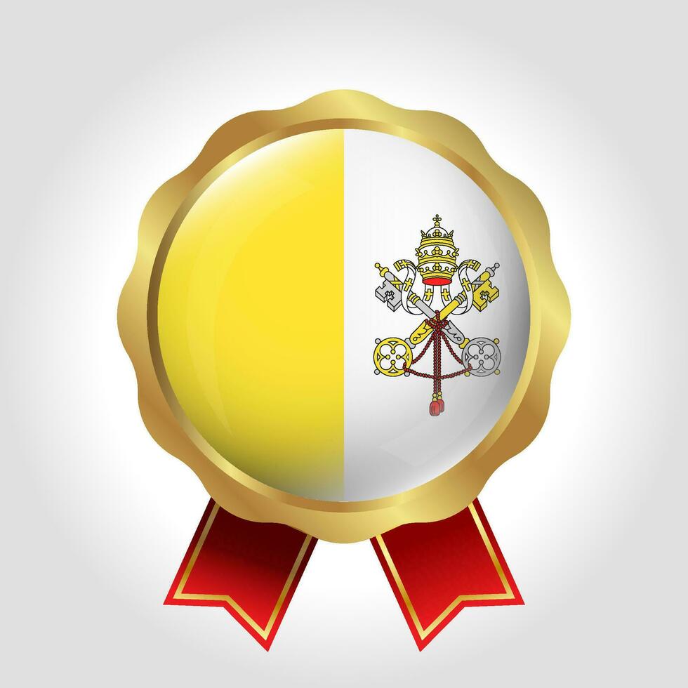 Creative Vatican Flag Label Vector Design