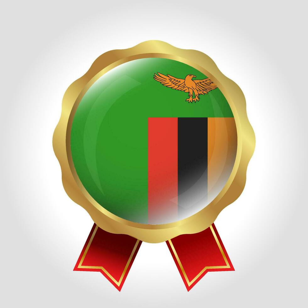 Creative Zambia Flag Label Vector Design