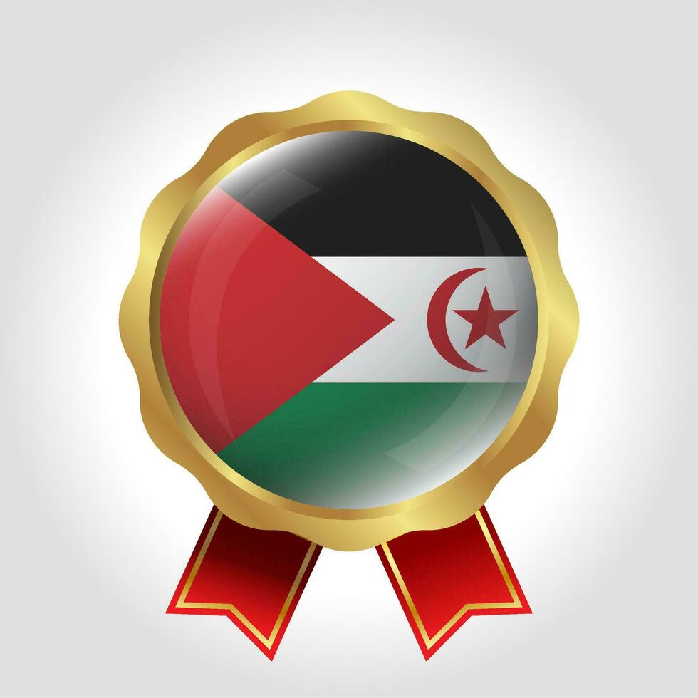 Creative Western Sahara Flag Label Vector Design