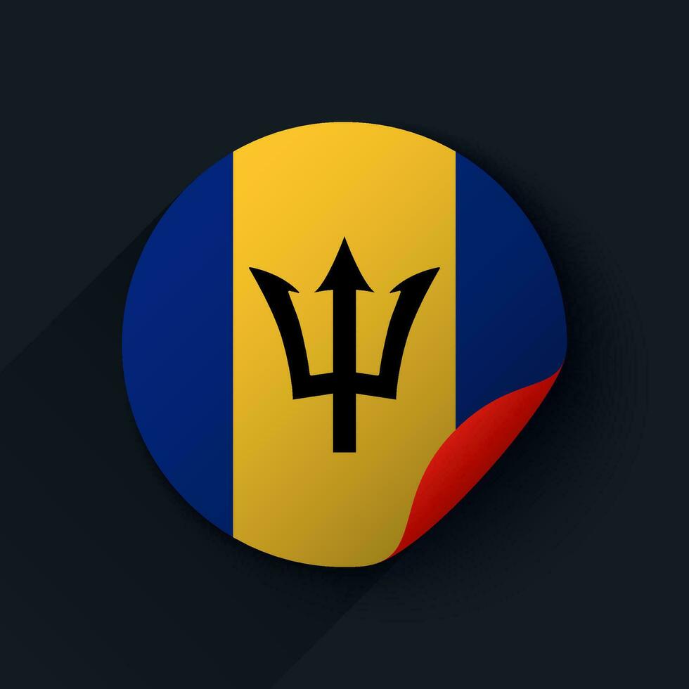 Barbados Flag Sticker Vector Illustration