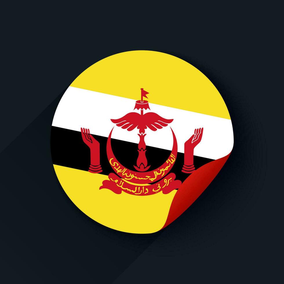 Brunei Flag Sticker Vector Illustration