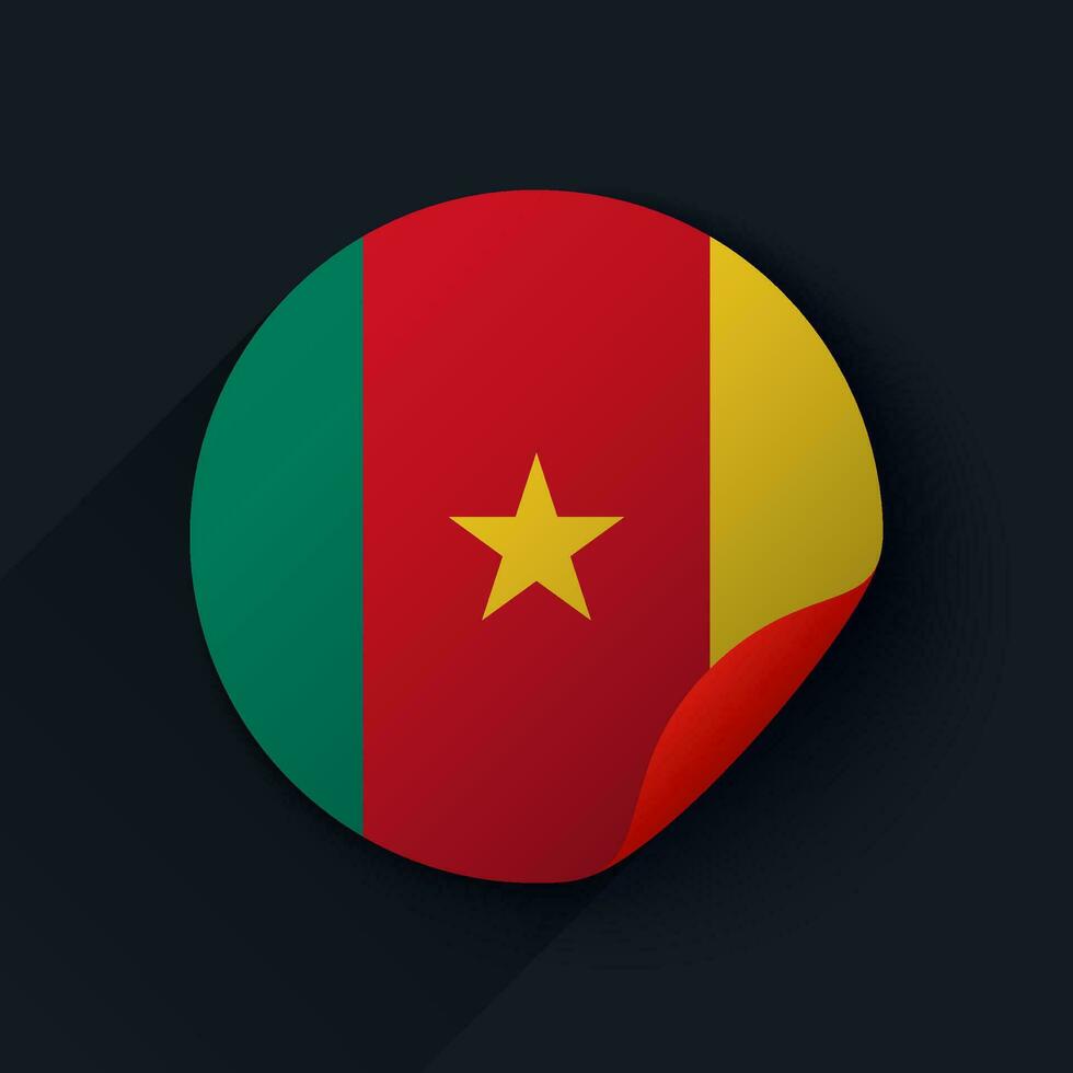Cameroon Flag Sticker Vector Illustration