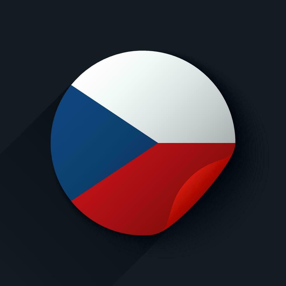 Czech Republic Flag Sticker Vector Illustration