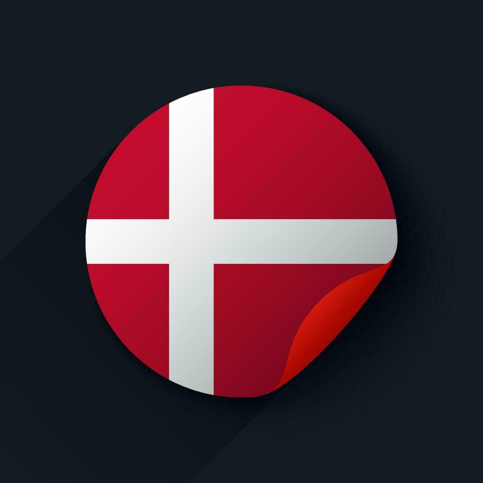 Dinamarca bandera pegatina vector ilustración