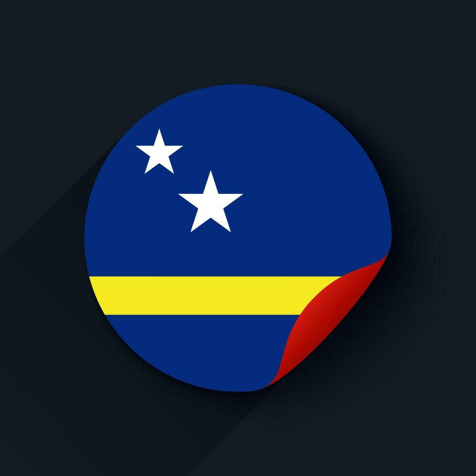 curacao bandera pegatina vector ilustración