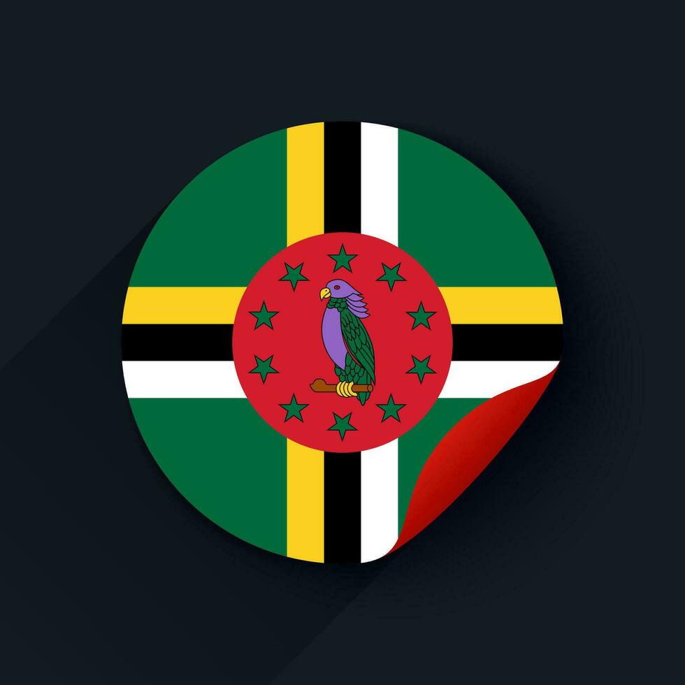 Dominica Flag Sticker Vector Illustration