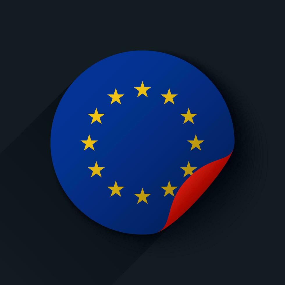 European Union Flag Sticker Vector Illustration