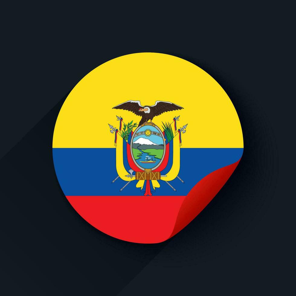 Ecuador bandera pegatina vector ilustración