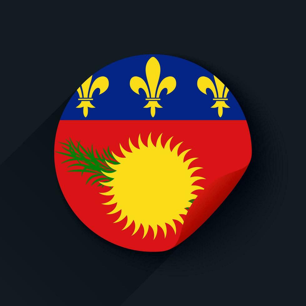 Guadeloupe Flag Sticker Vector Illustration