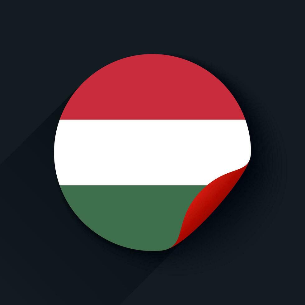 Hungary Flag Sticker Vector Illustration