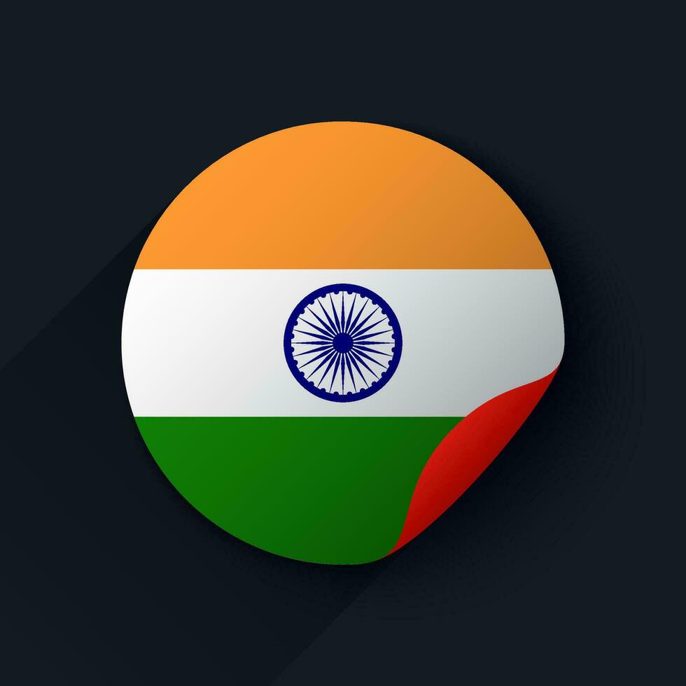 India bandera pegatina vector ilustración