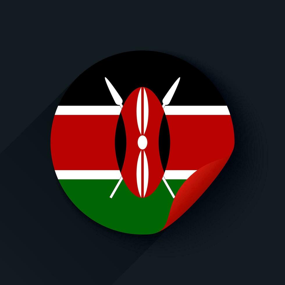 Kenya Flag Sticker Vector Illustration