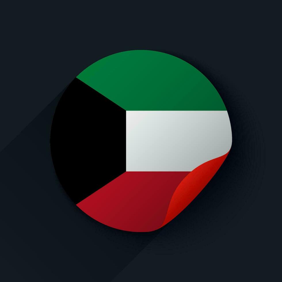 Kuwait Flag Sticker Vector Illustration