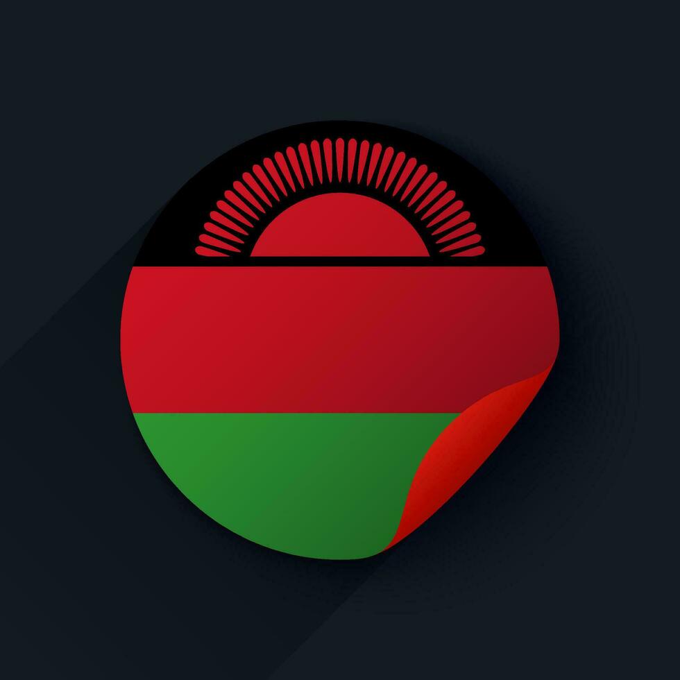 Malawi Flag Sticker Vector Illustration