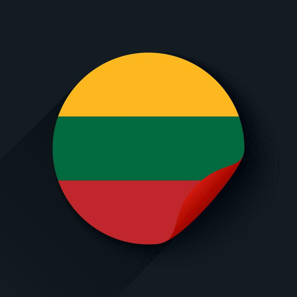Lithuania Flag Sticker Vector Illustration