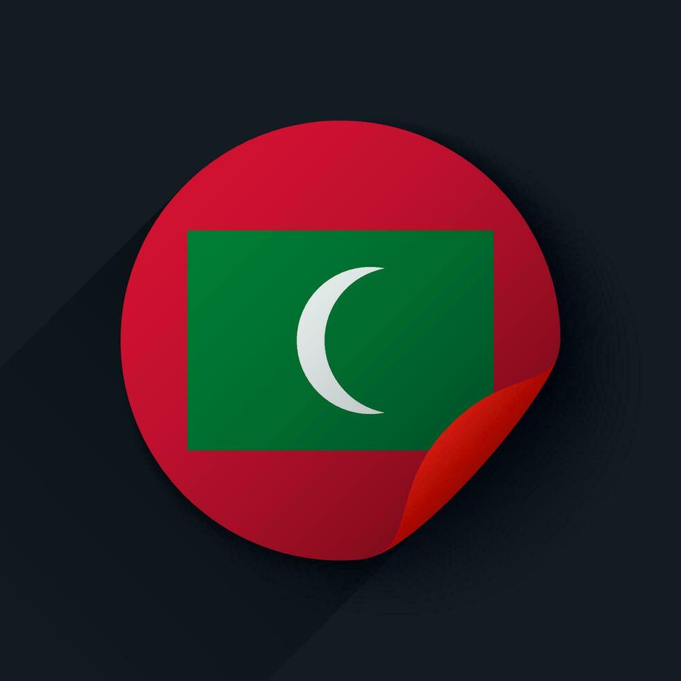 Maldivas bandera pegatina vector ilustración