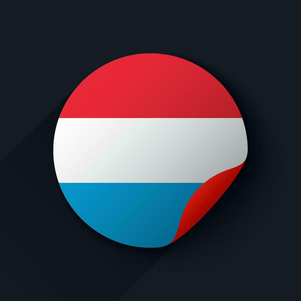 Luxemburgo bandera pegatina vector ilustración