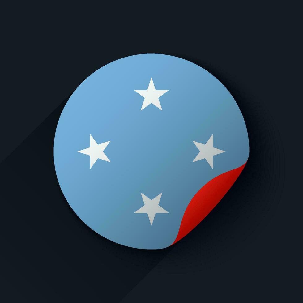 Micronesia Flag Sticker Vector Illustration