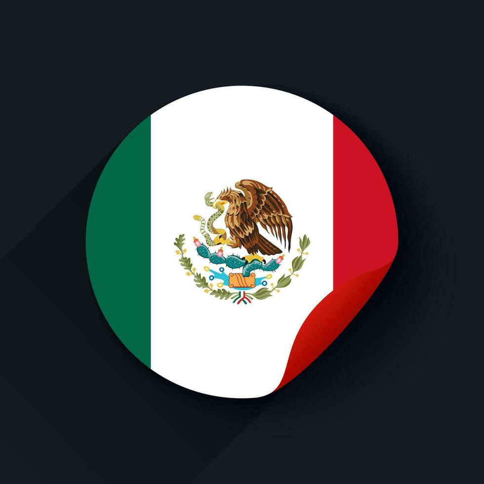 mexico bandera pegatina vector ilustración