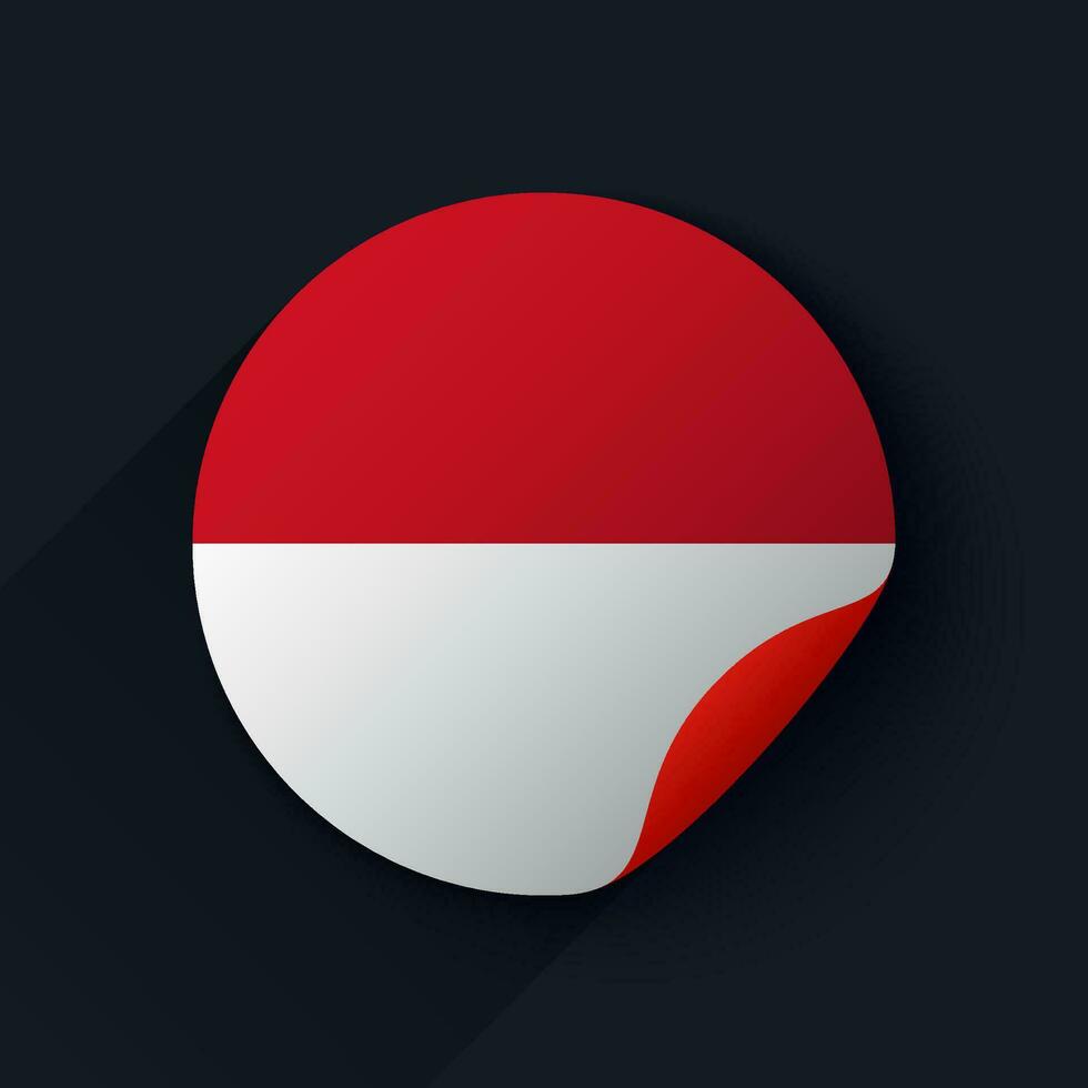 Monaco Flag Sticker Vector Illustration
