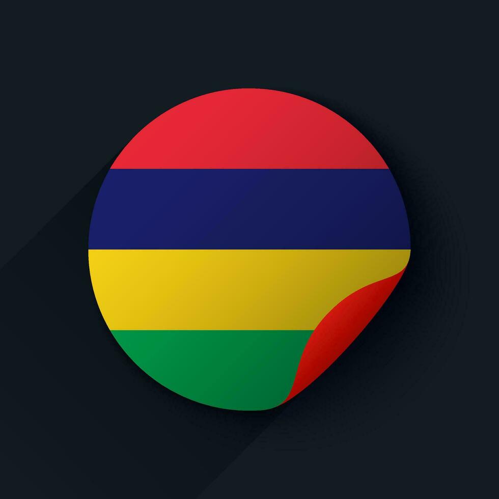 Mauritius Flag Sticker Vector Illustration