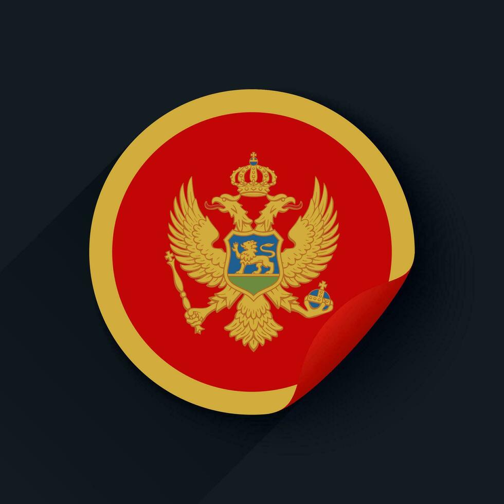 Montenegro Flag Sticker Vector Illustration
