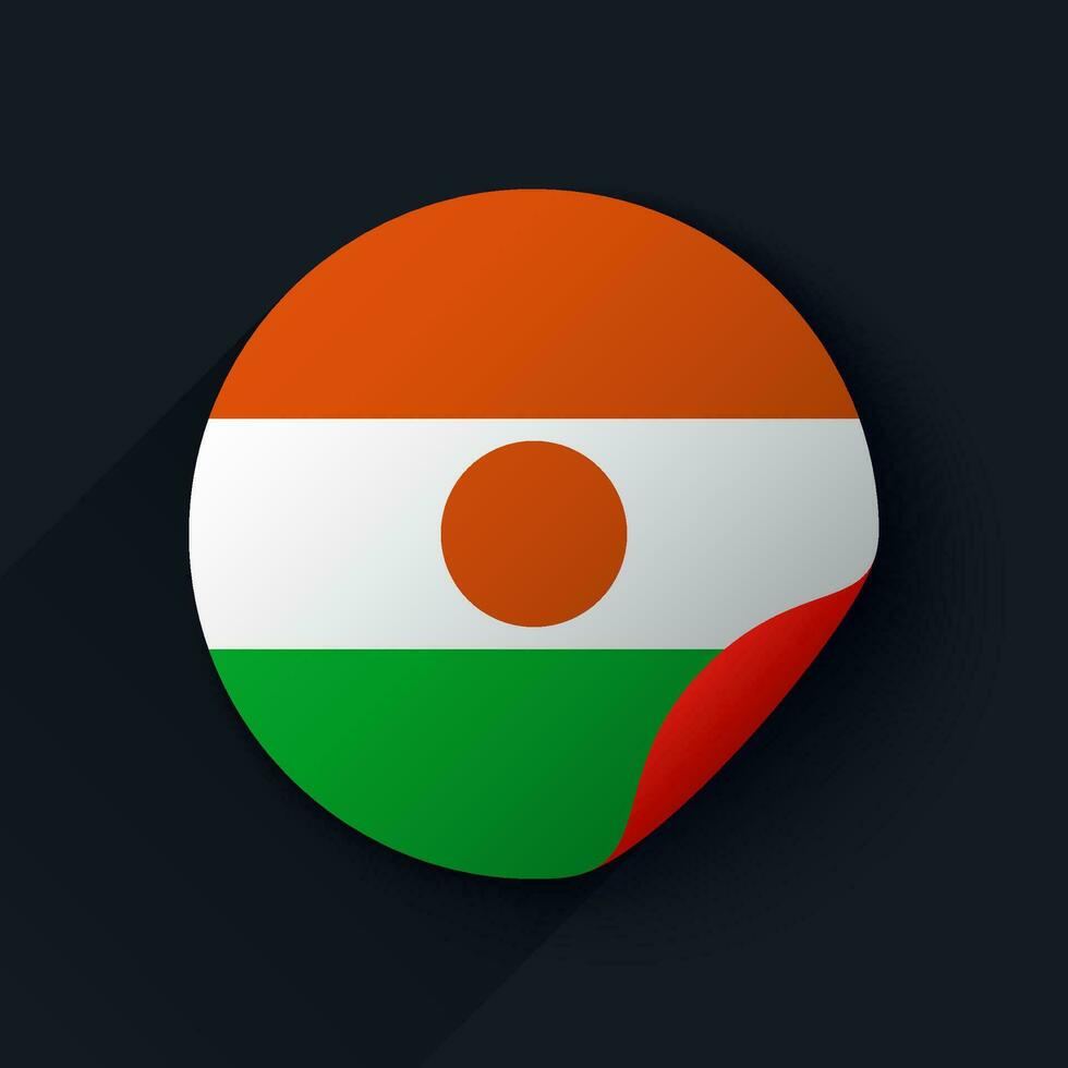 Niger Flag Sticker Vector Illustration